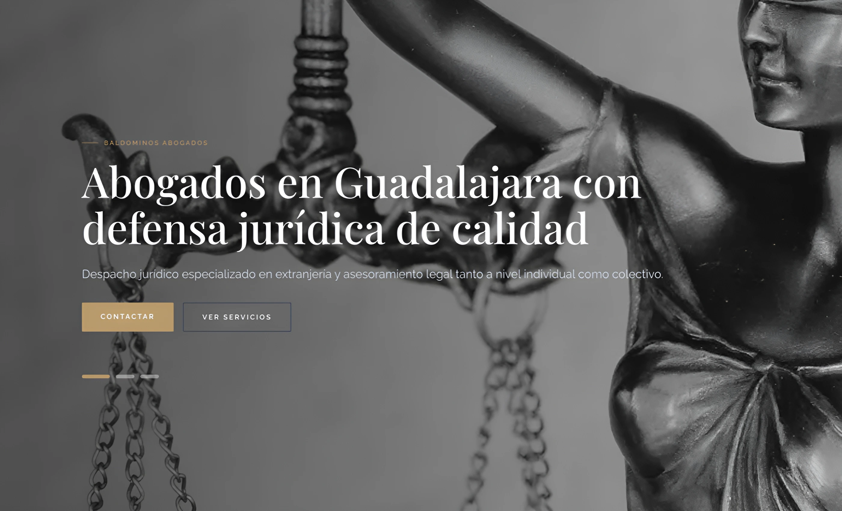 Captura del sitio web de Baldominos Abogados, proyecto legal desarrollado por Nazario Abánades.